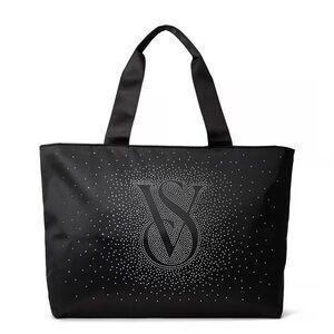 Victoria's Secret Black Shine Tote Bag